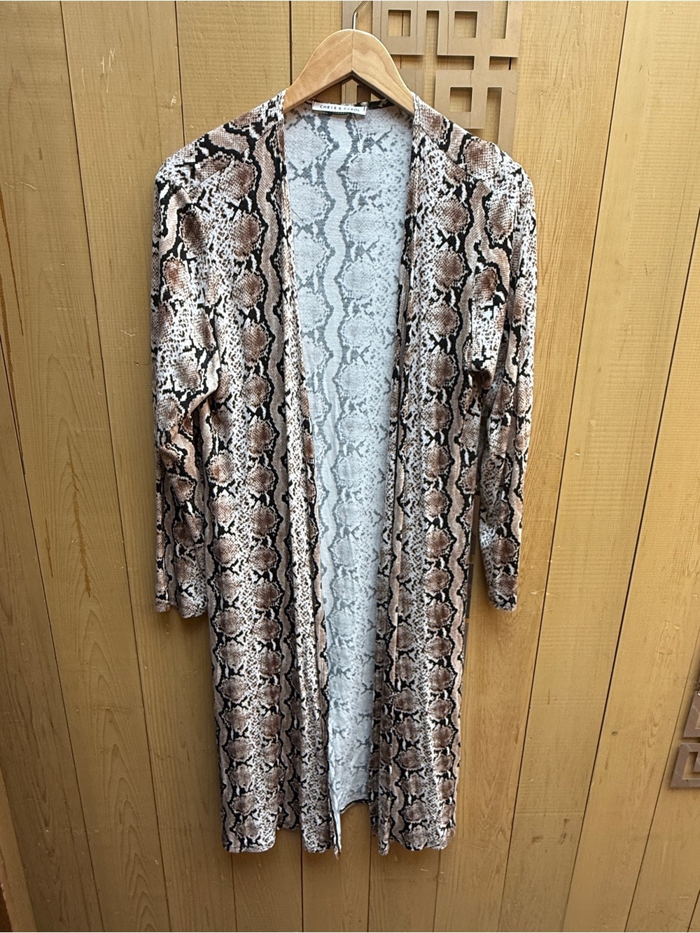 Snake print duster/bathing suit cover up